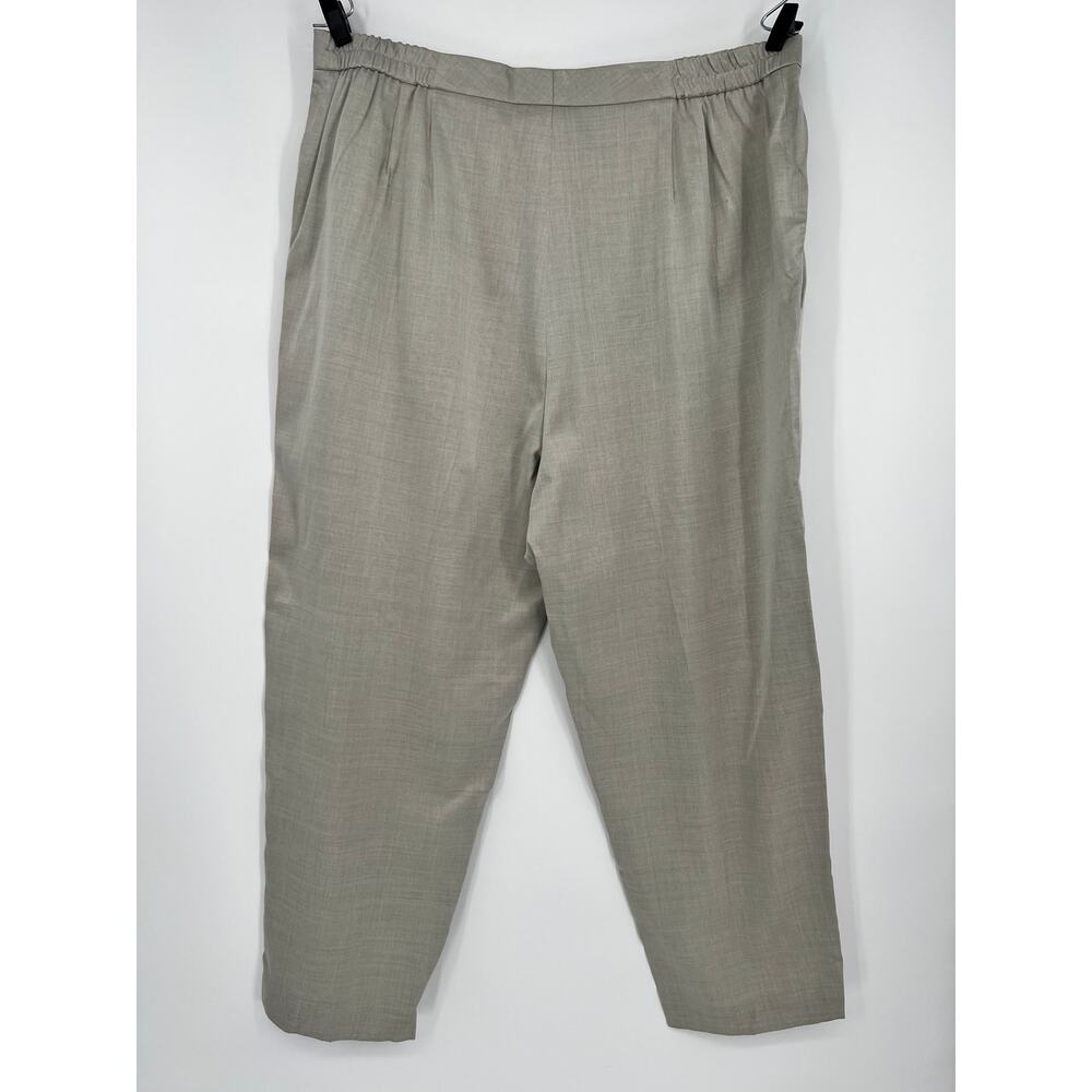 Vtg Linda Allard Ellen Tracy Pants Wool Silk Blend Trouser Womens 22 Taupe NEW - Picture 2 of 9